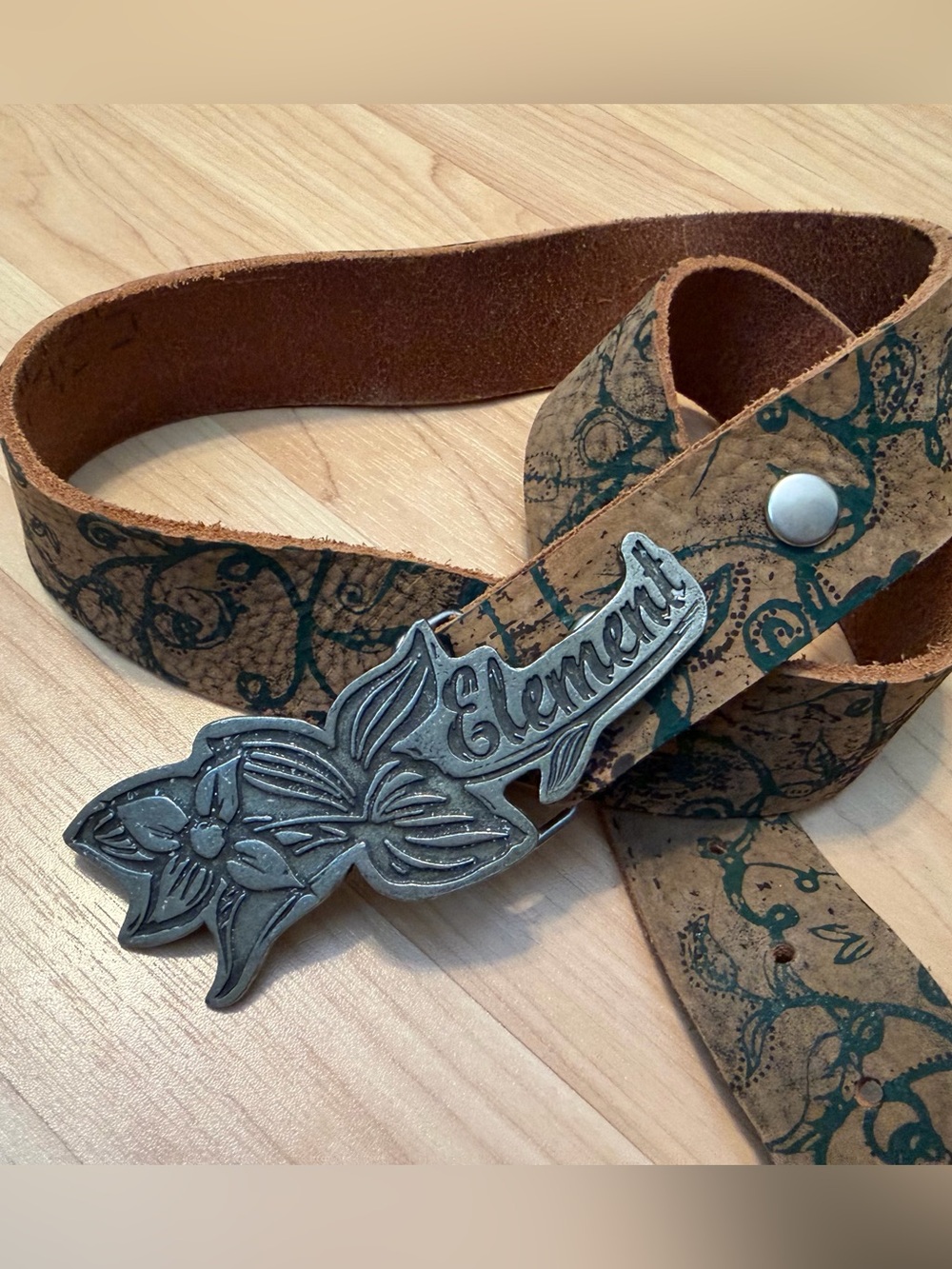 Element Skate Leather Vine Y2K Belt w/Metal Buckle Women's Girls Size M / L NWOT